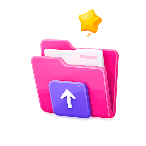 Folder with an upload arrow